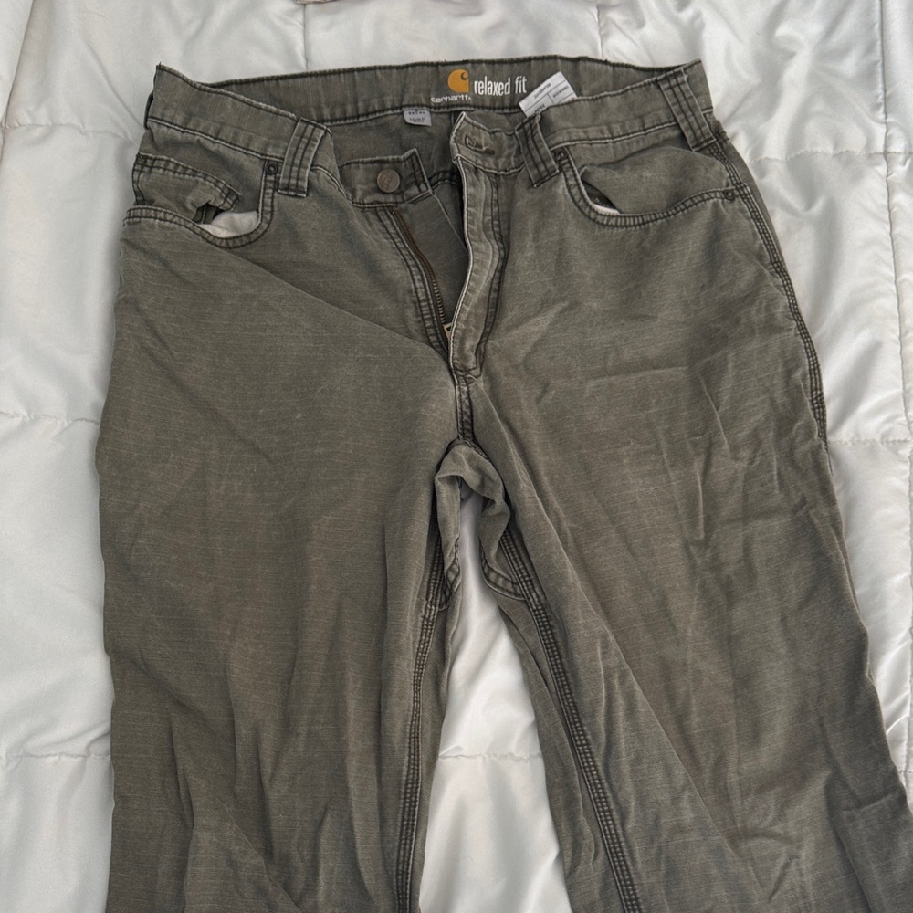 Carhartt Sage Green Relaxed Fit Trousers